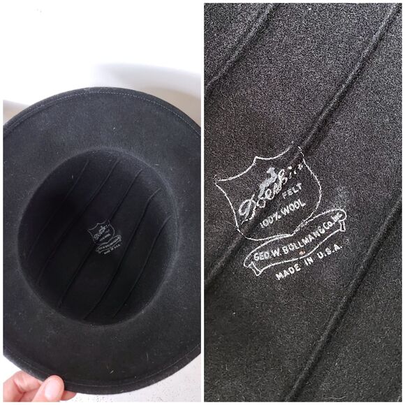 Vintage Black Wool Felt Hat -Made in USA Fedora Hat - Womens Wool Hat - Picture 2 of 10